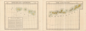 1827 Vandermaelan Map of the Aleutian Islands, Alaska