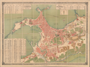 1887 Tanzim Arabic / French Large Scale Map of Alexandria, Egypt