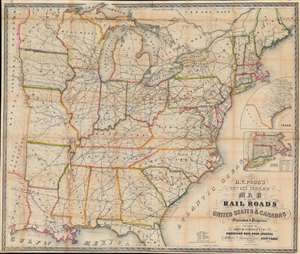1858 H. V. Poor Railroad Map of the Eastern United States