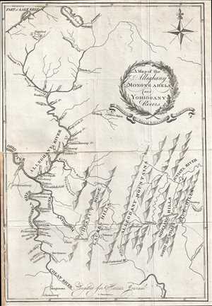 1805 Harris Map of the Allegheny, Monongahela, and Yohiogany Rivers