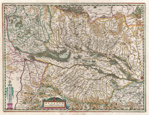 1644 Jansson Map of Alsace (Basel and Strasbourg)