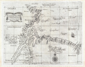 1647 Dudley Nautical Map of the Mouth of the Amazon River