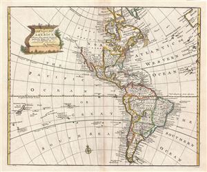 1747 Bowen Map of North America and South America ( Western Hemisphere)