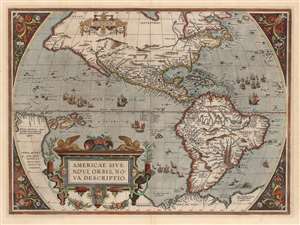 1603 Ortelius Map of America
