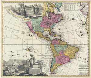 1709 Zurner Map of South and North America
