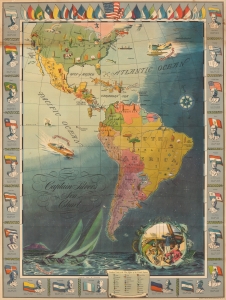 1942 Neff 'Captain Silver' Pictorial Map of America