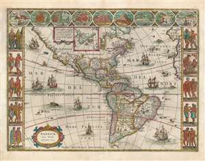 1635 / 1650 Willem Blaeu Map of America: A Superb Example