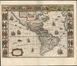 1635 / 1638 Willem Blaeu Map of America: An Early Edition