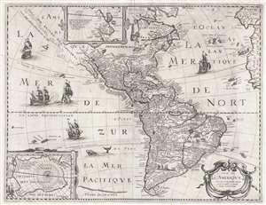 1640 Petrus Bertius Separate Issue Map of America