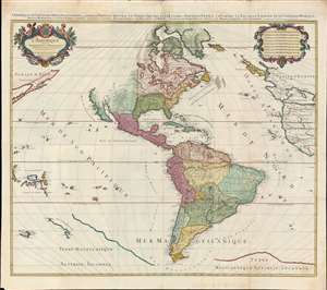 1782 Jaillot Wall Map of America