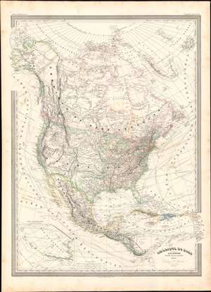 1860 Dufour Map of North America