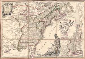 1777 Beaurain Revolutionary War Map of the United States