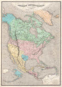 1845 Monin Map of North America w/ Republic of Texas
