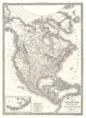 1838 Lapie Map of North America and the Republic of Texas