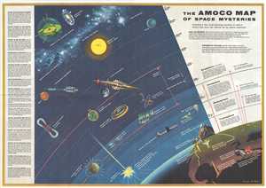 1958 De Reyna Pictorial Map from the Beginning of the Space Race