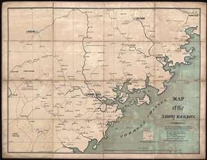1880 L. W. Kip First Missionary Map of Xiamen (Amoy), Fujian, China