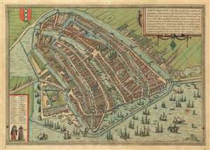 1572 Braun and Hogenberg View / Map of Amsterdam