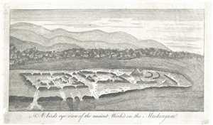 1805 Harris View of the Ancient Works along the Muskingum River, Ohio