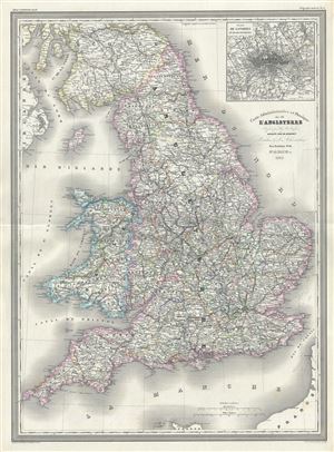 1860 Dufour Map of England and Wales