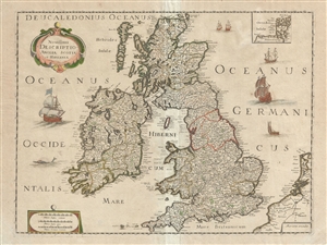 1650 Sanson and Mariette Map of the British Isles