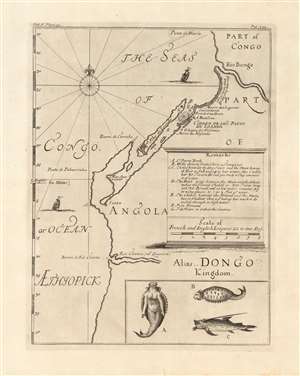 1732 Barbot/ Churchill Map of the Coast of Angola and Luanda