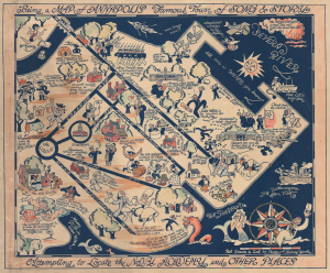 1935 Yardley Satirical Pictorial Map of U.S. Naval Academy, Annapolis, Maryland