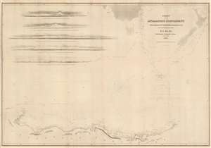 1840 Wilkes Map of Wilkes Land, Antarctica - first detailed map of Antarctica