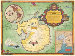 1934 Annand Pictoral Map of the Byrd Antarctic Expedition