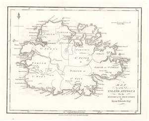 1794 Edwards and Stockdale Map of Antigua