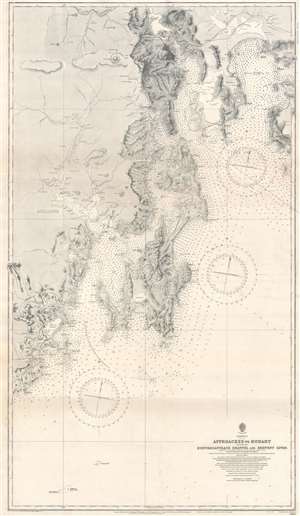 1921 Admiralty Nautical Chart / Map of Hobart, Tasmania