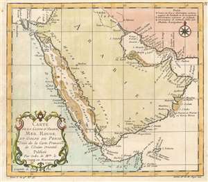 1740 Bellin Map of the Arabian Peninsula