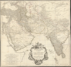 1786 Schrämbl Wall Map of Persia, Arabia and India