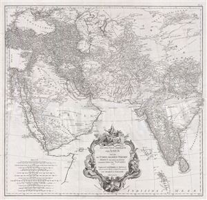 1786 Schraembl Wall Map of Persia, Arabia and India