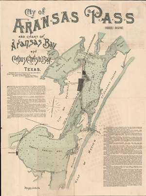 1890 San Antonio Aransas Pass Railway Map of Rockport, Corpus Christi, Texas