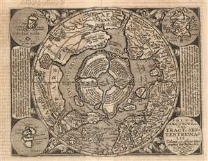 1600 Matthias Quad edition of Mercator's Rare 1595 Arctic Map