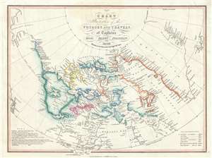 1852 Smith Map of the Arctic showing explorations of Ross, Parry, and Franklin
