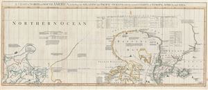1775 Braddock Mead Map of the Arctic (Alaska, Canada, Siberia)