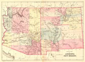 1881 Bradley Map of Arizona and New Mexico