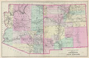 1887 Bradley Map of Arizona and New Mexico