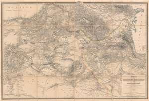 1858 Kiepert Map of Armenia, Kurdistan and Azerbaijan