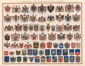 1860 Bouasse-Lebel Chart of Armorial Crests of World Powers