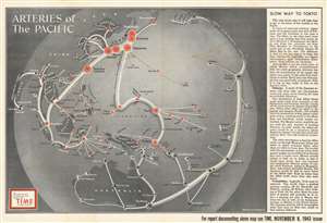 1943 Chapin Pictorial Map of the Pacific Fortified Positions During World War II
