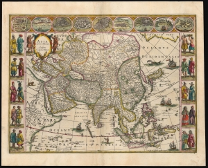 1630 / 1635 Blaeu Map of Asia: An Original Color Example