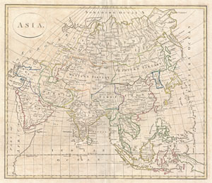1799 Clement Cruttwell Map of Asia