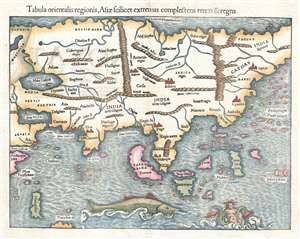 1550 Munster Map of Asia