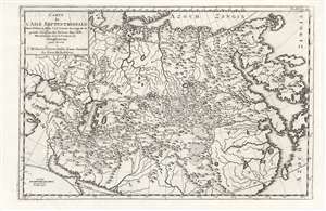 1726 Strahlenberg Map of Asia during the Reign of Genghis Khan
