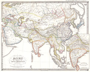 1855 Spruner Map of Asia 200 B.C.E ( Han China, Seleucid Empire )