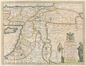 1712 Wells Map of Asia Minor, Israel, Palestine, Syria, Jordan and Iraq