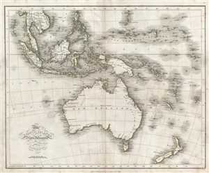 1814 Playfair Map of Australia, Indonesia, and Micronesia