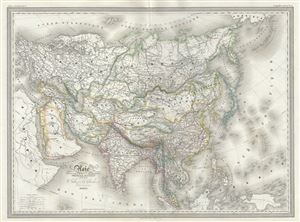 1860 Dufour Map of Asia